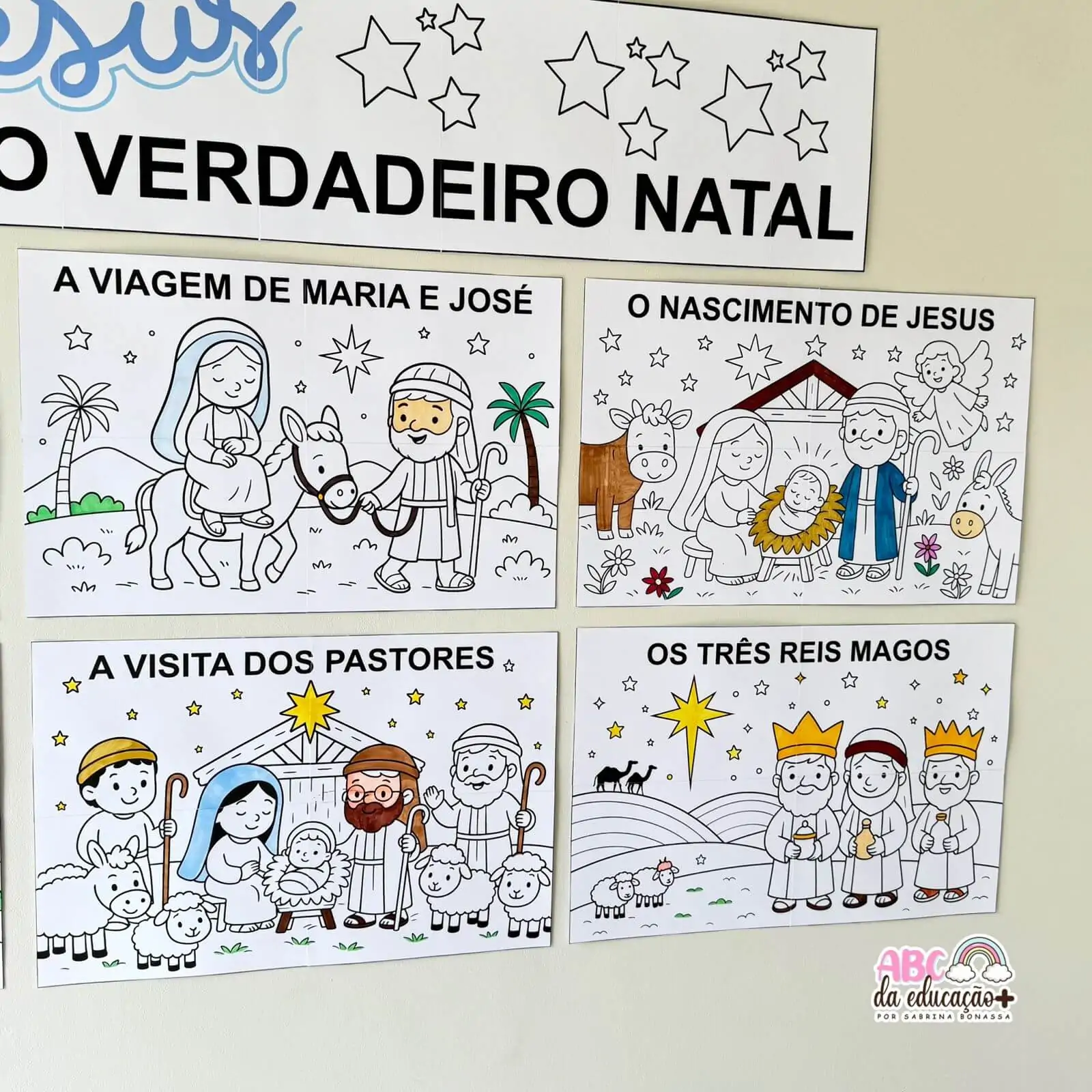 Painel de Natal Nascimento de Jesus – Para Colorir - Imagem 3