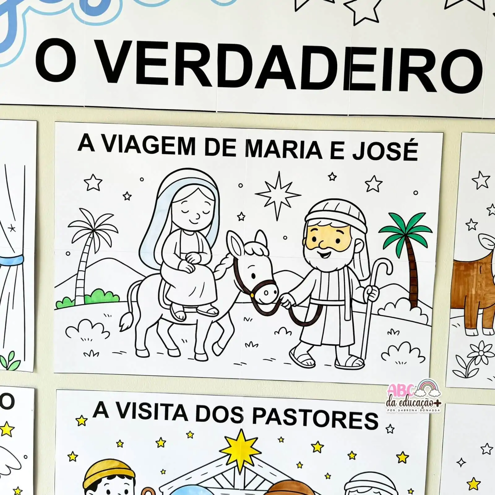 Painel de Natal Nascimento de Jesus – Para Colorir - Imagem 2
