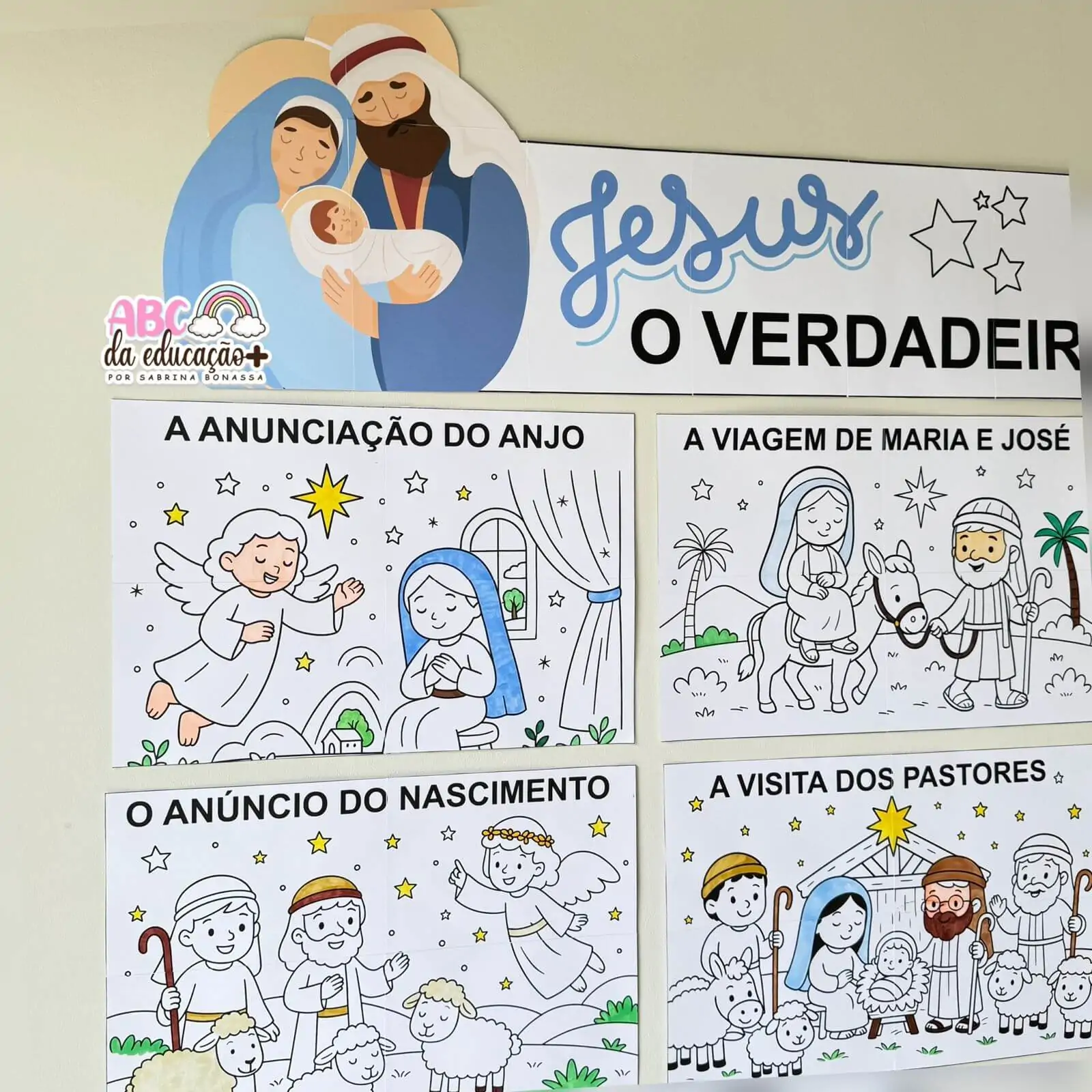 Painel de Natal Nascimento de Jesus – Para Colorir - Imagem 7