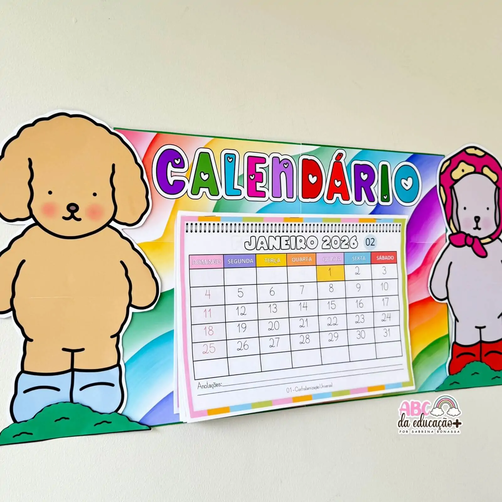 Calendário Escolar 2026 – Tema Bobbie Goods