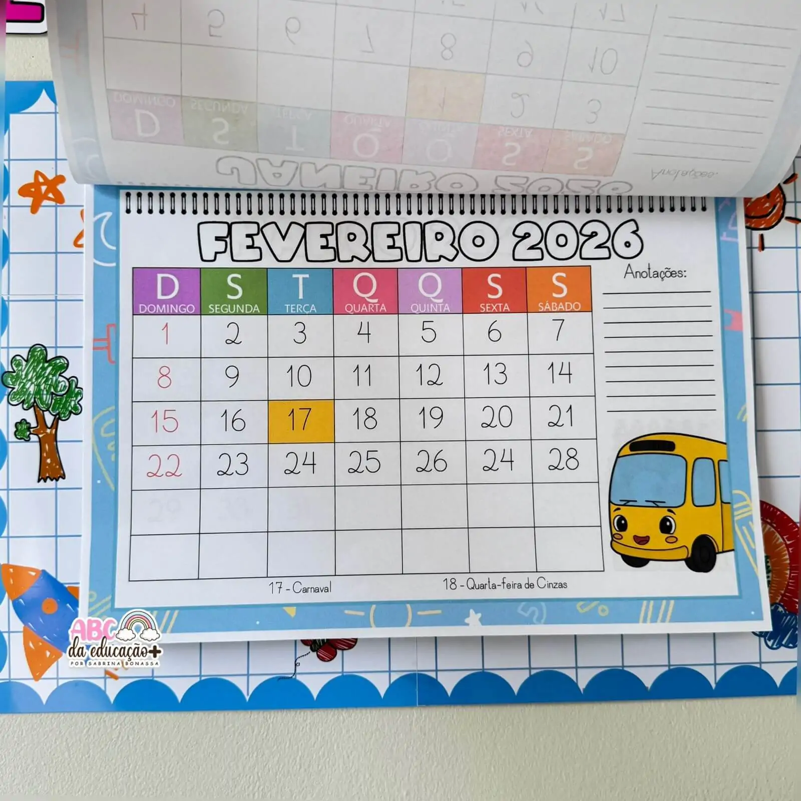 Calendário Escolar 2026 – Tema Escola - Imagem 7