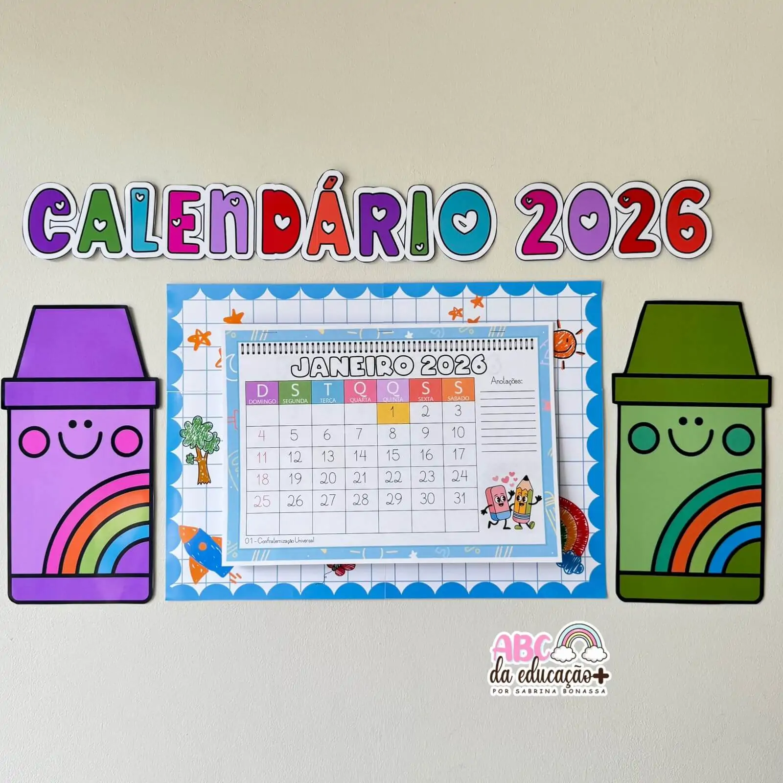 Calendário Escolar 2026 – Tema Escola - Imagem 6