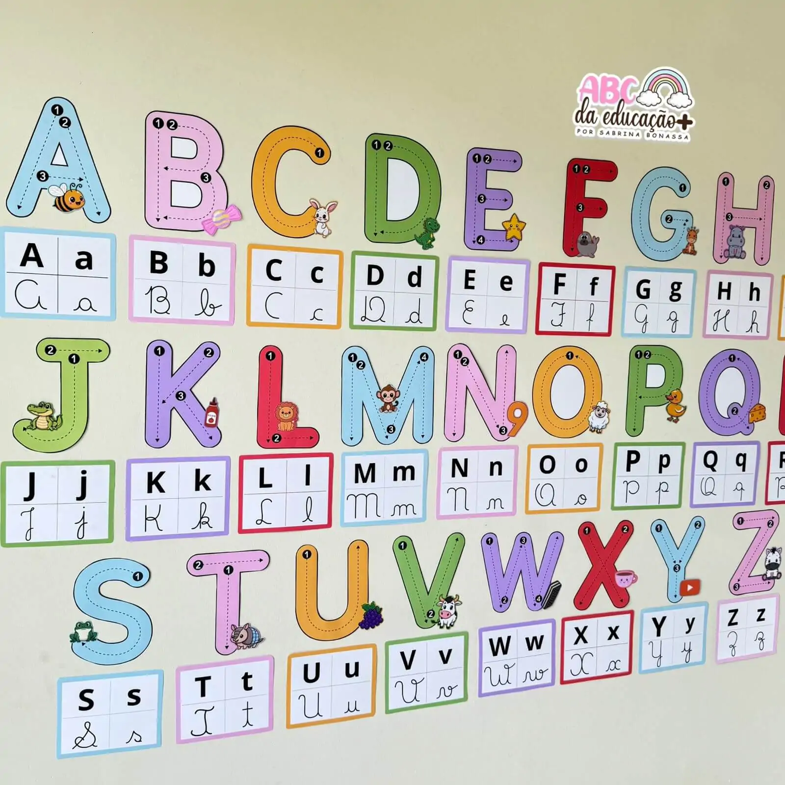 Alfabeto Tracejado de Parede Ilustrado - Imagem 9