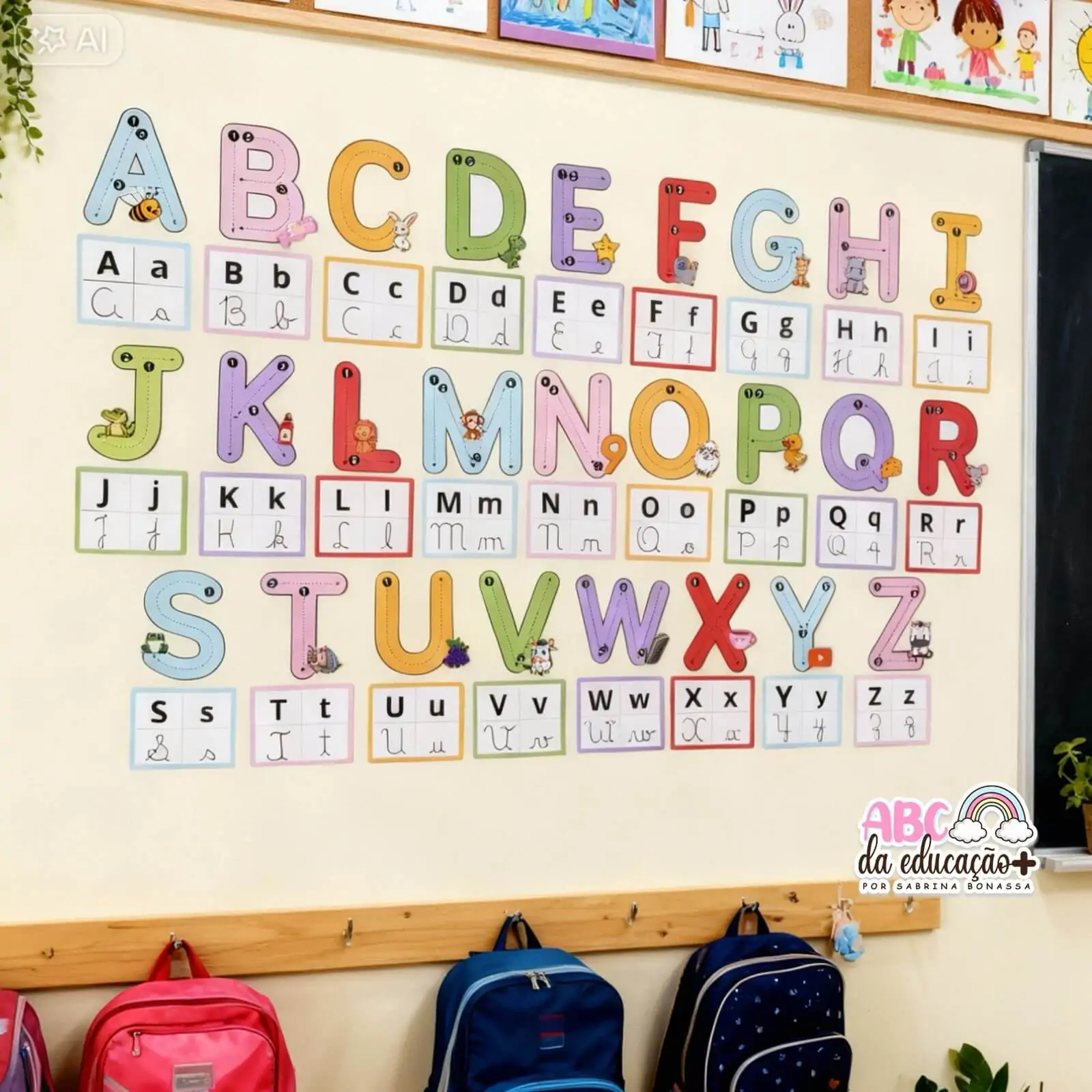 Alfabeto Tracejado de Parede Ilustrado - Imagem 6