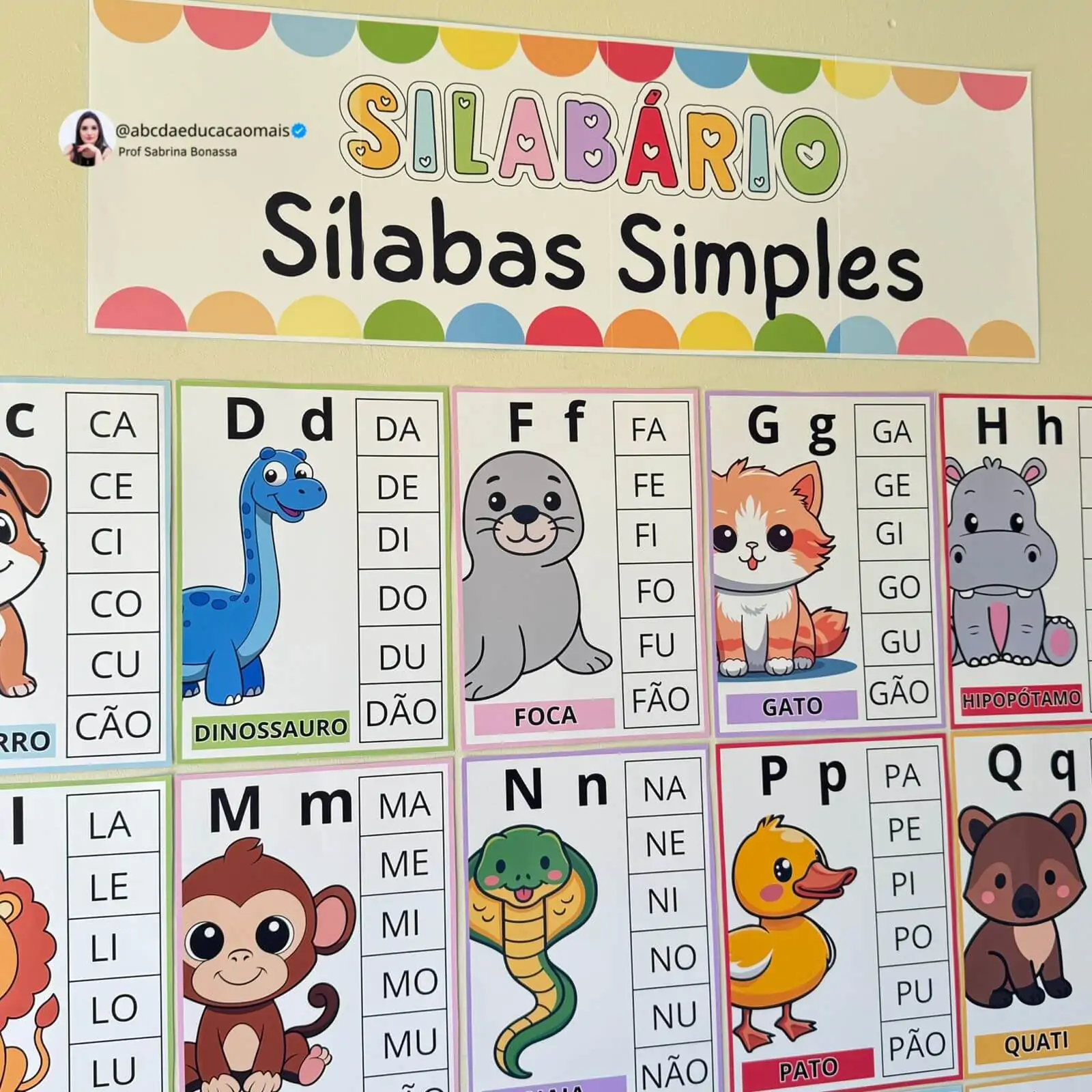 Silabário de Parede Ilustrado para Alfabetização – 2 Modelos Inclusos - Imagem 10