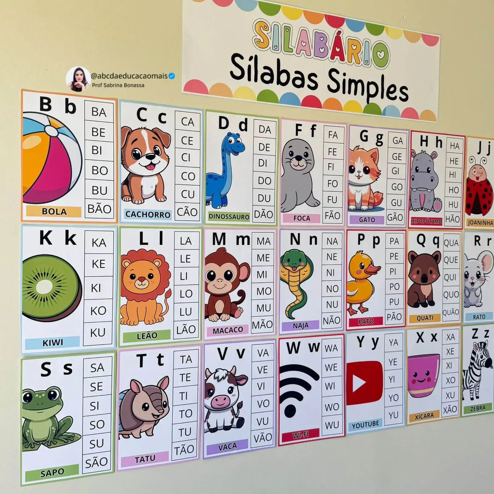 Silabário de Parede Ilustrado para Alfabetização – 2 Modelos Inclusos - Imagem 5