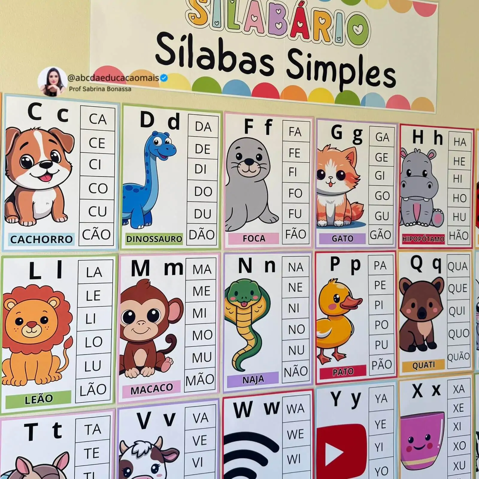 Silabário de Parede Ilustrado para Alfabetização – 2 Modelos Inclusos - Imagem 3