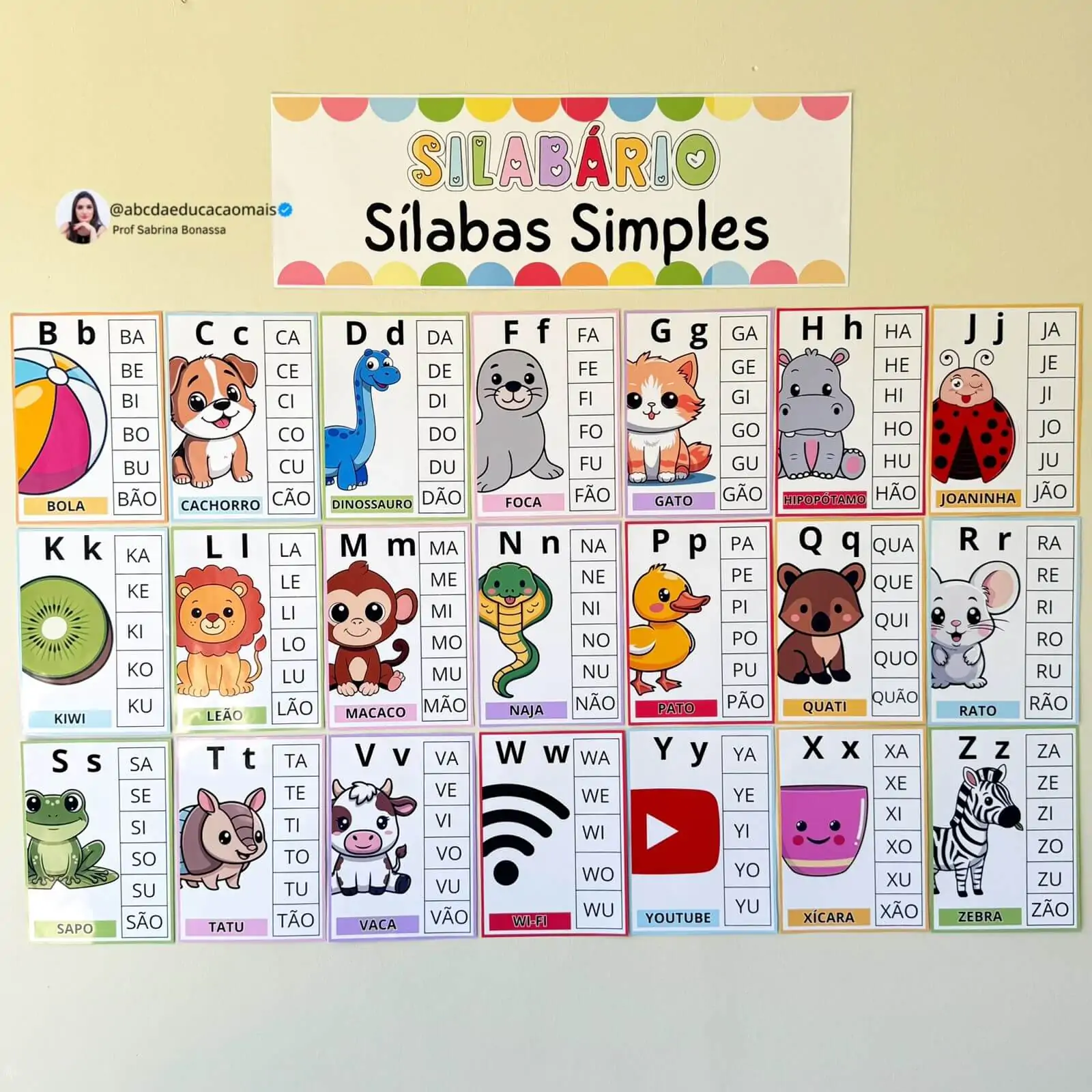 Silabário de Parede Ilustrado para Alfabetização – 2 Modelos Inclusos - Imagem 2