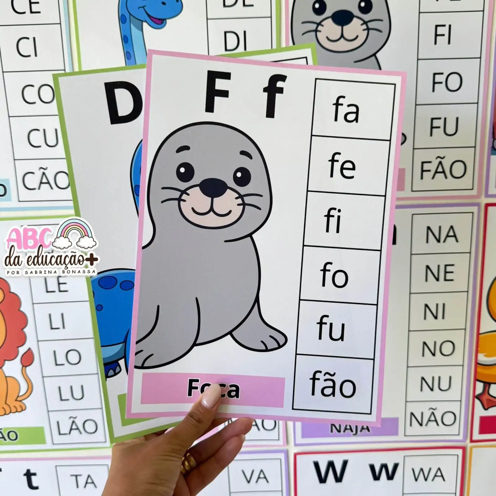 Silabário de Parede Ilustrado para Alfabetização – 3 Modelos Inclusos - Imagem 9