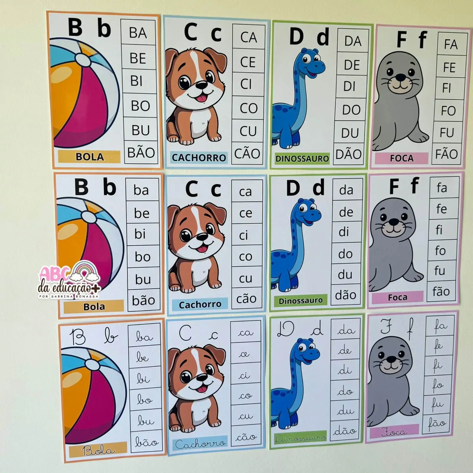 Silabário de Parede Ilustrado para Alfabetização – 3 Modelos Inclusos - Imagem 11