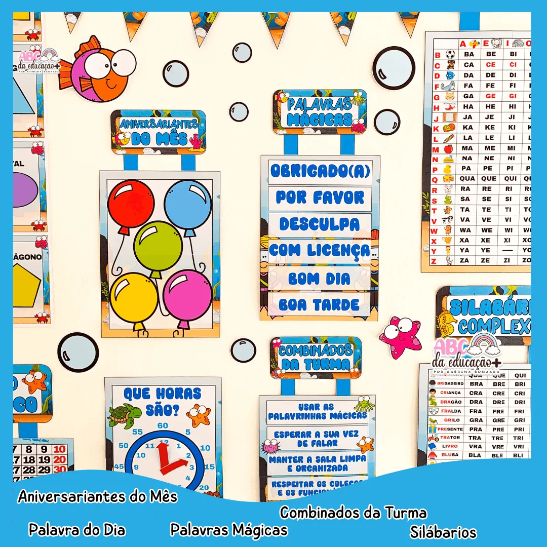 Kit Sala de Aula : Tema Fundo do Mar - Imagem 10
