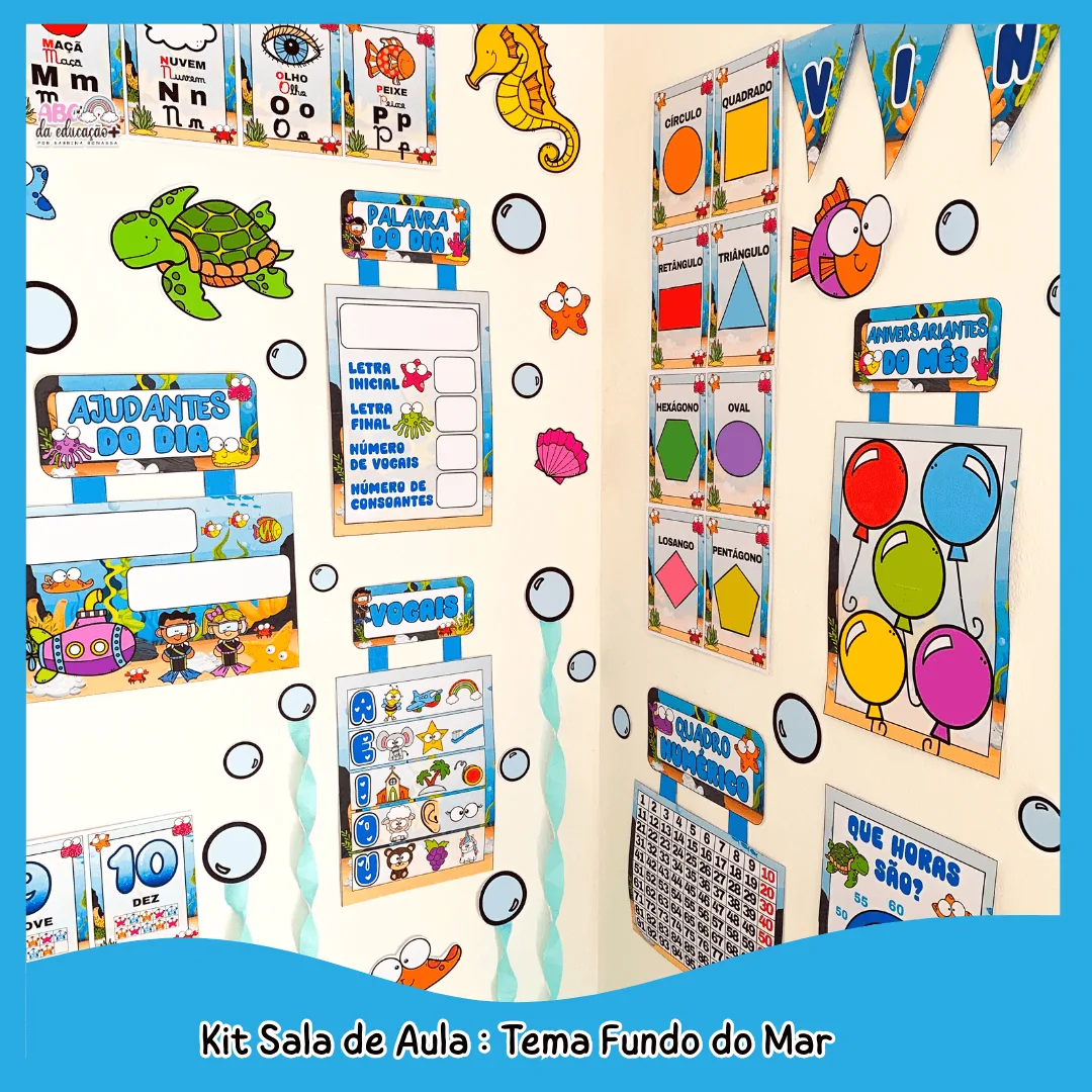 Kit Sala de Aula : Tema Fundo do Mar - Imagem 8