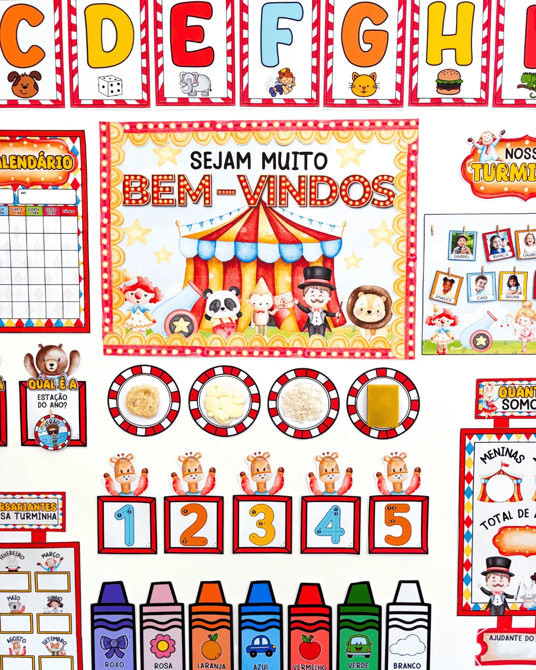 Kit Sala de Aula :  Circo Mágico Educação Infantil - Imagem 16