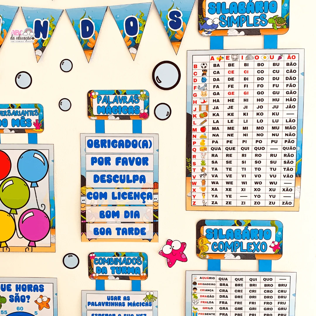 Kit Sala de Aula : Tema Fundo do Mar - Imagem 3