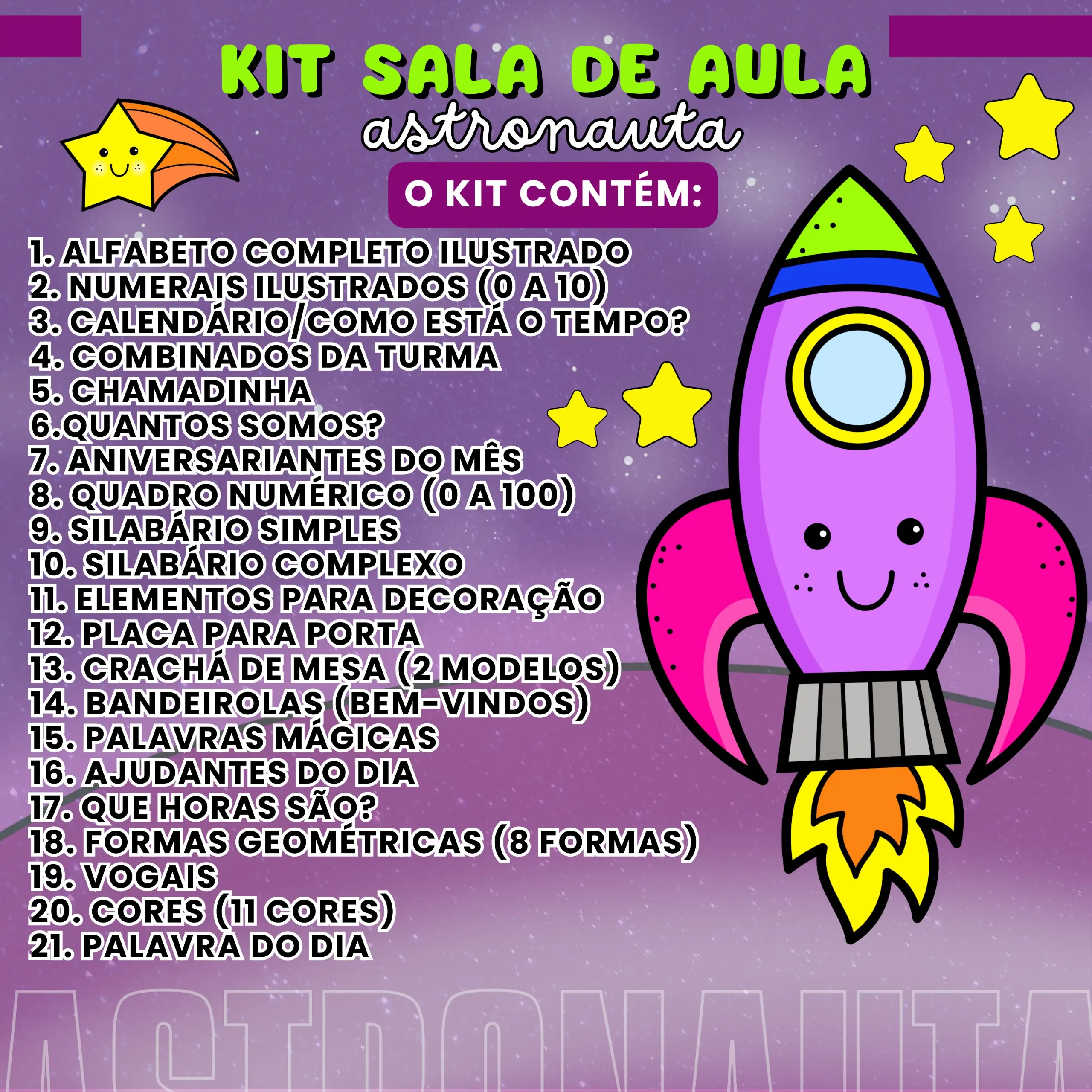 Kit Sala de Aula : Tema Astronauta - Imagem 3