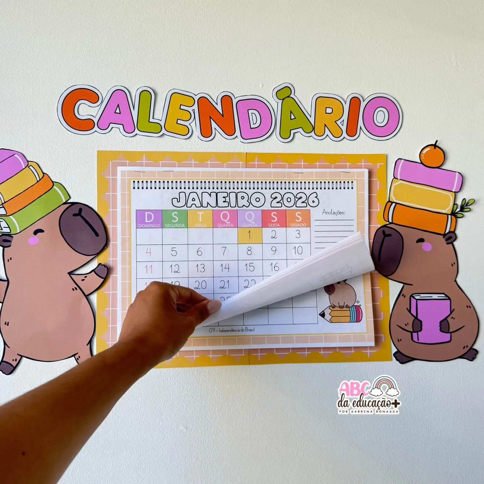 Calendário Escolar 2026 – Tema Capivara - Imagem 2