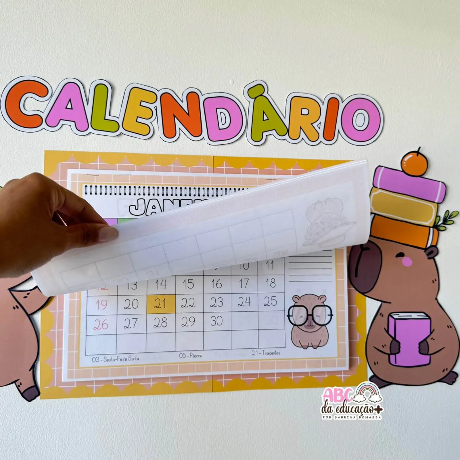 Calendário Escolar 2026 – Tema Capivara - Imagem 3