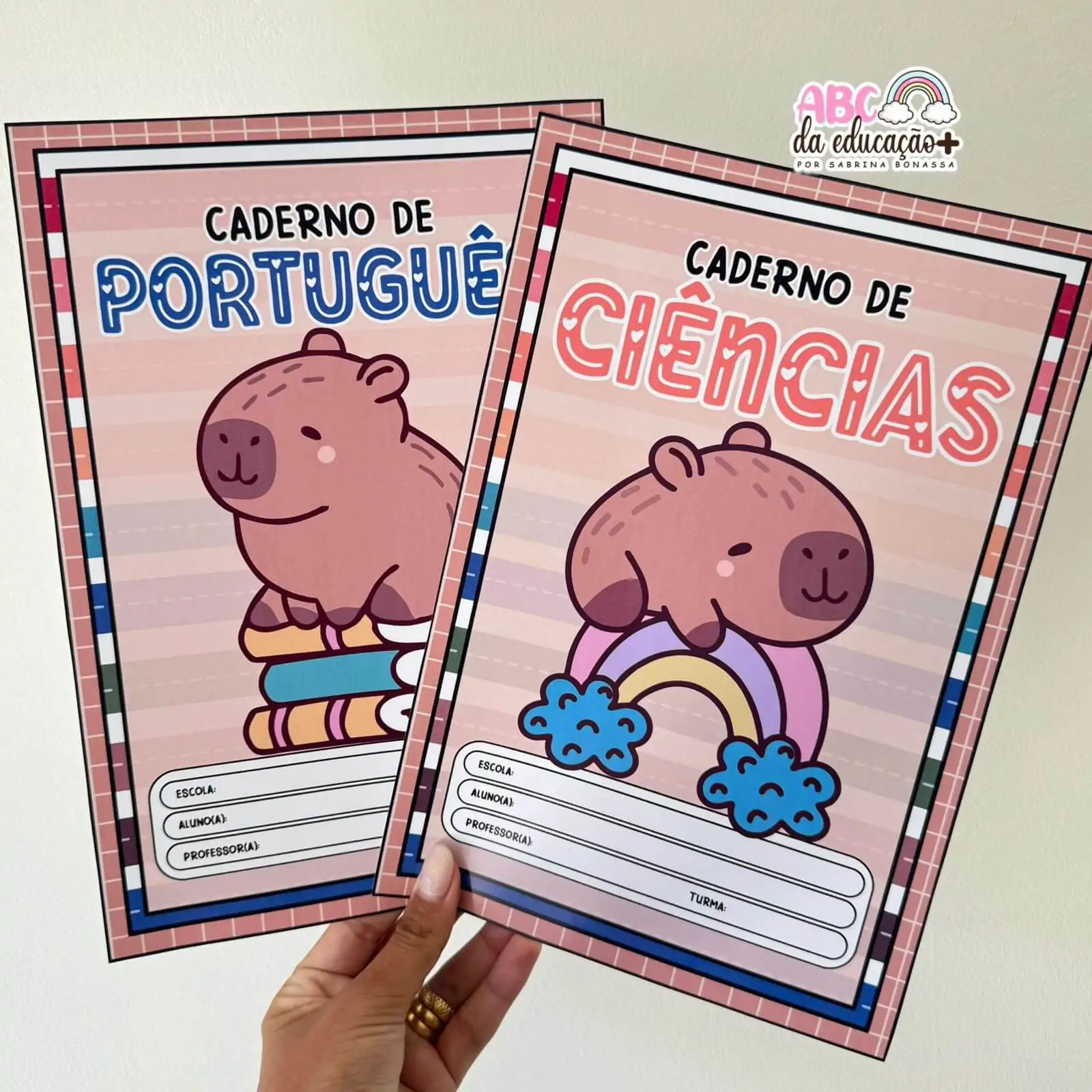 Capinhas de Caderno – Tema Capivara (Coloridas e para Colorir) - Imagem 3