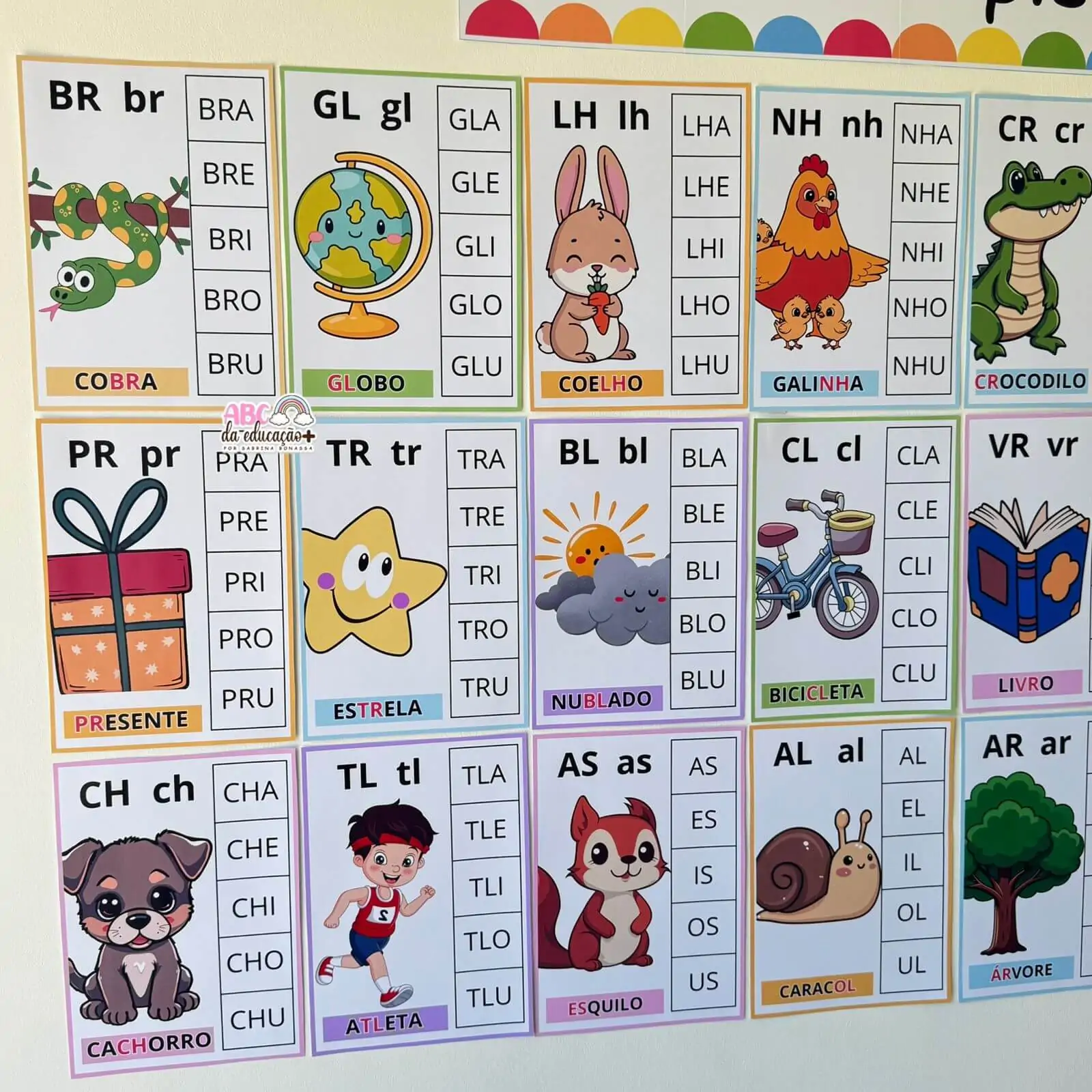 Silabário de Parede Ilustrado Sílabas Complexas– 3 Modelos Inclusos - Imagem 8