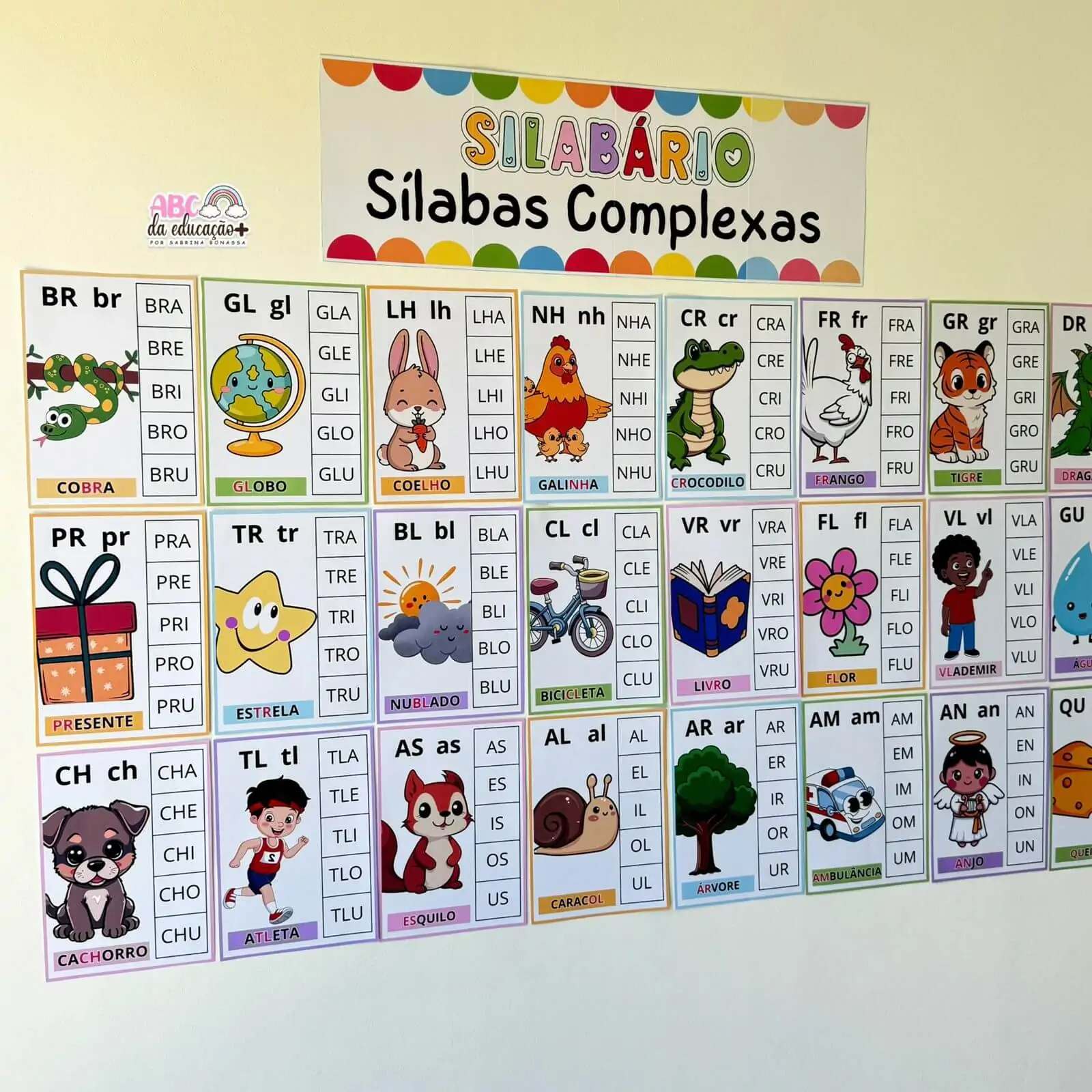 Silabário de Parede Ilustrado Sílabas Complexas– 3 Modelos Inclusos - Imagem 6