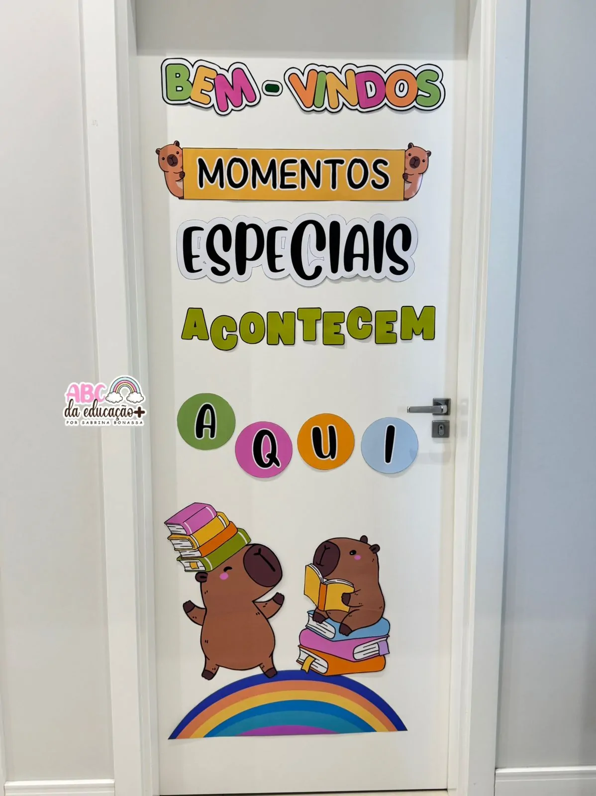 Painel de Porta Volta às Aulas – Tema Capivara - Imagem 2