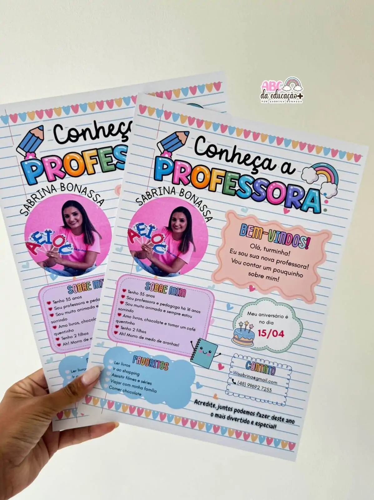 Lembrancinha de Volta às Aulas – Conheça a Professora (Editável) - Imagem 5