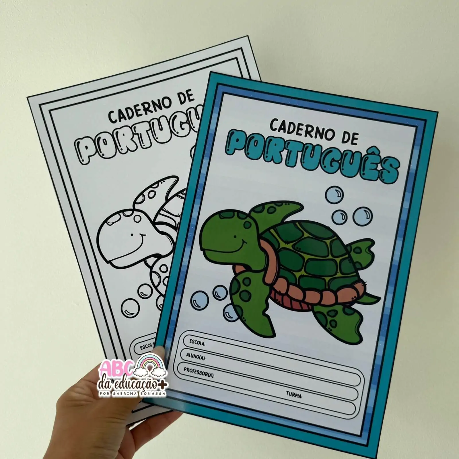 Capinhas de Caderno – Tema Fundo Mar (Coloridas e para Colorir) - Imagem 2