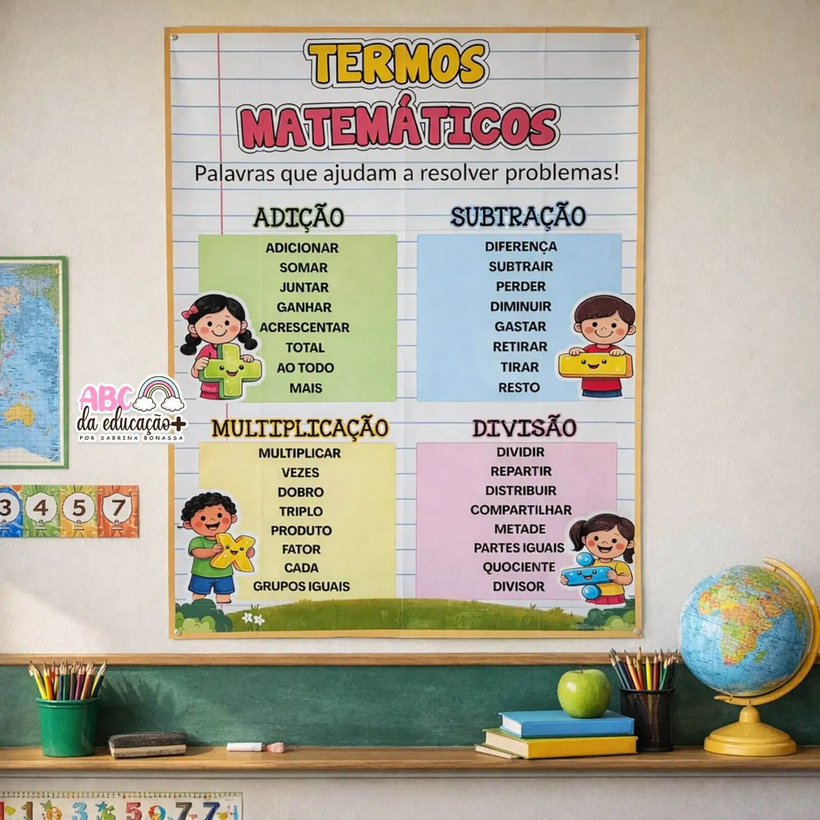 Termos Matemáticos – Banner Didático + Apostila de Apoio (1º ao 5º ano)