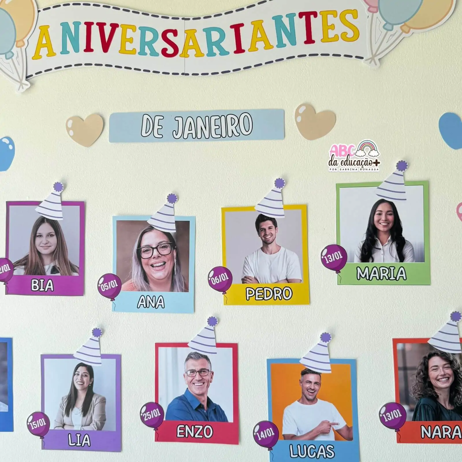 Painel de Aniversariantes Editável – Ideal para Escolas, Empresas e Escritórios - Imagem 5