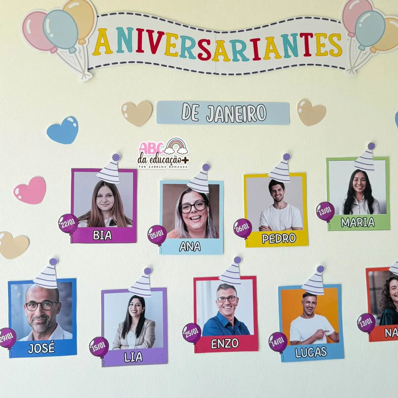 Painel de Aniversariantes Editável – Ideal para Escolas, Empresas e Escritórios - Imagem 3