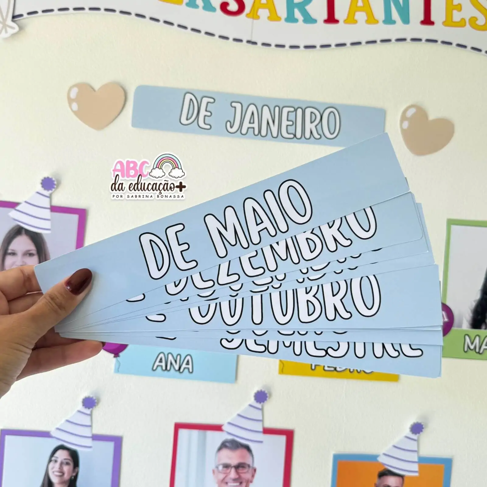 Painel de Aniversariantes Editável – Ideal para Escolas, Empresas e Escritórios - Imagem 2