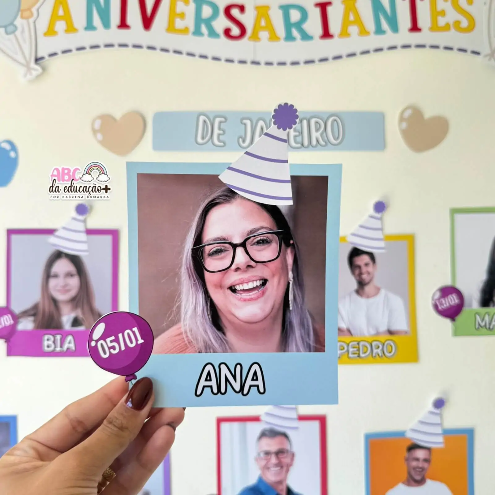 Painel de Aniversariantes Editável – Ideal para Escolas, Empresas e Escritórios - Imagem 7