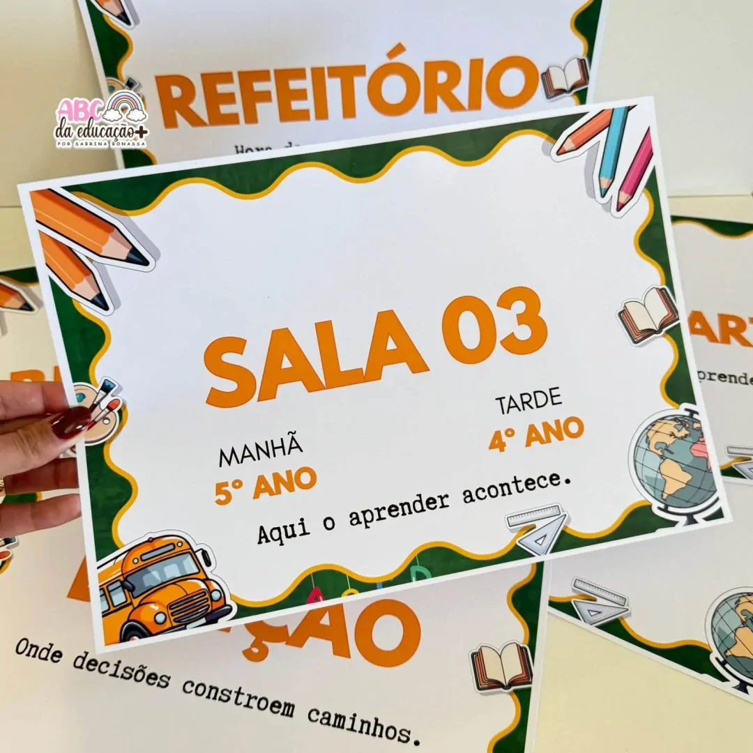 Plaquinhas de Identificação para Ambientes Escolares – Editável