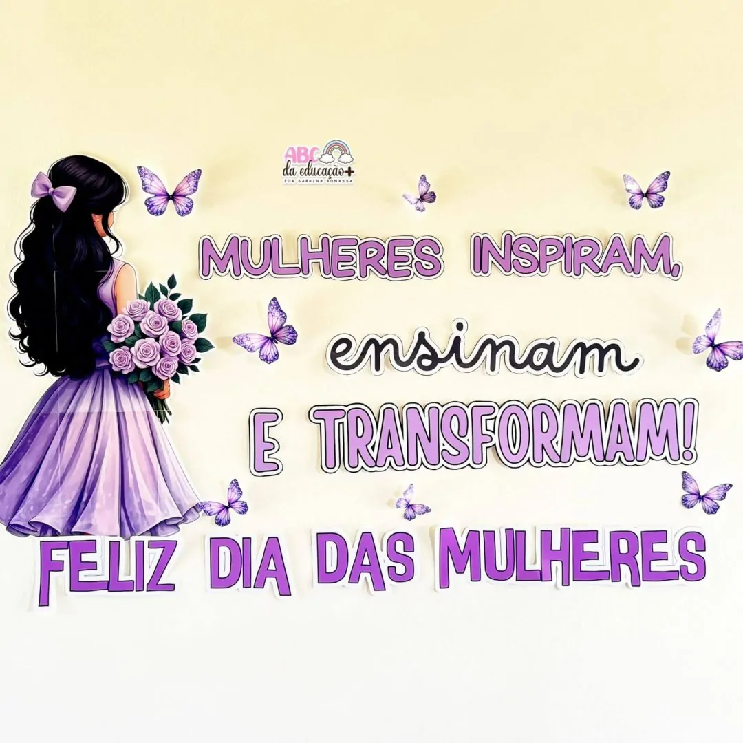 Painel Feliz Dia das Mulheres – Tema Lilás