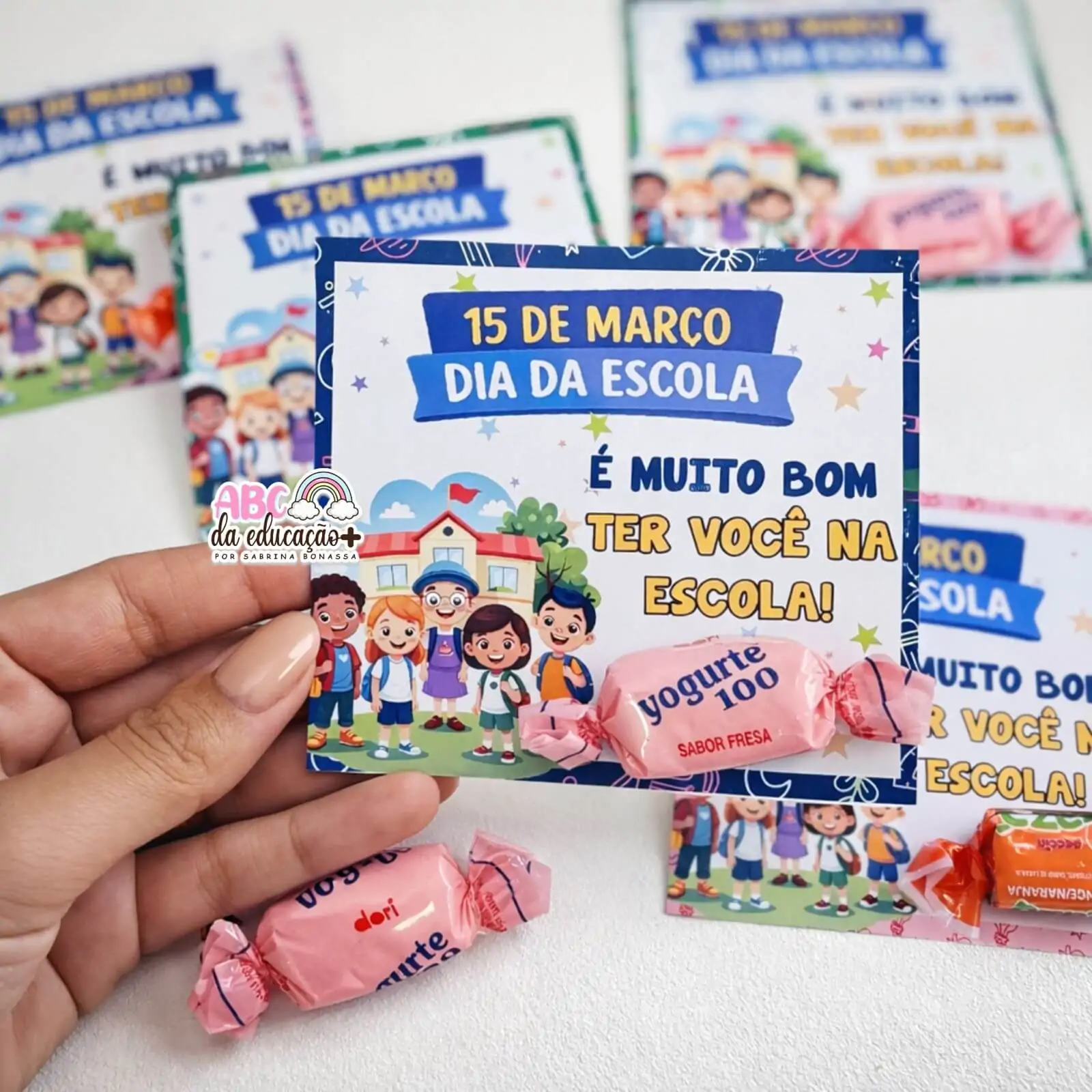 Cartões Dia da Escola Lembrancinha 15 de Março - Imagem 3