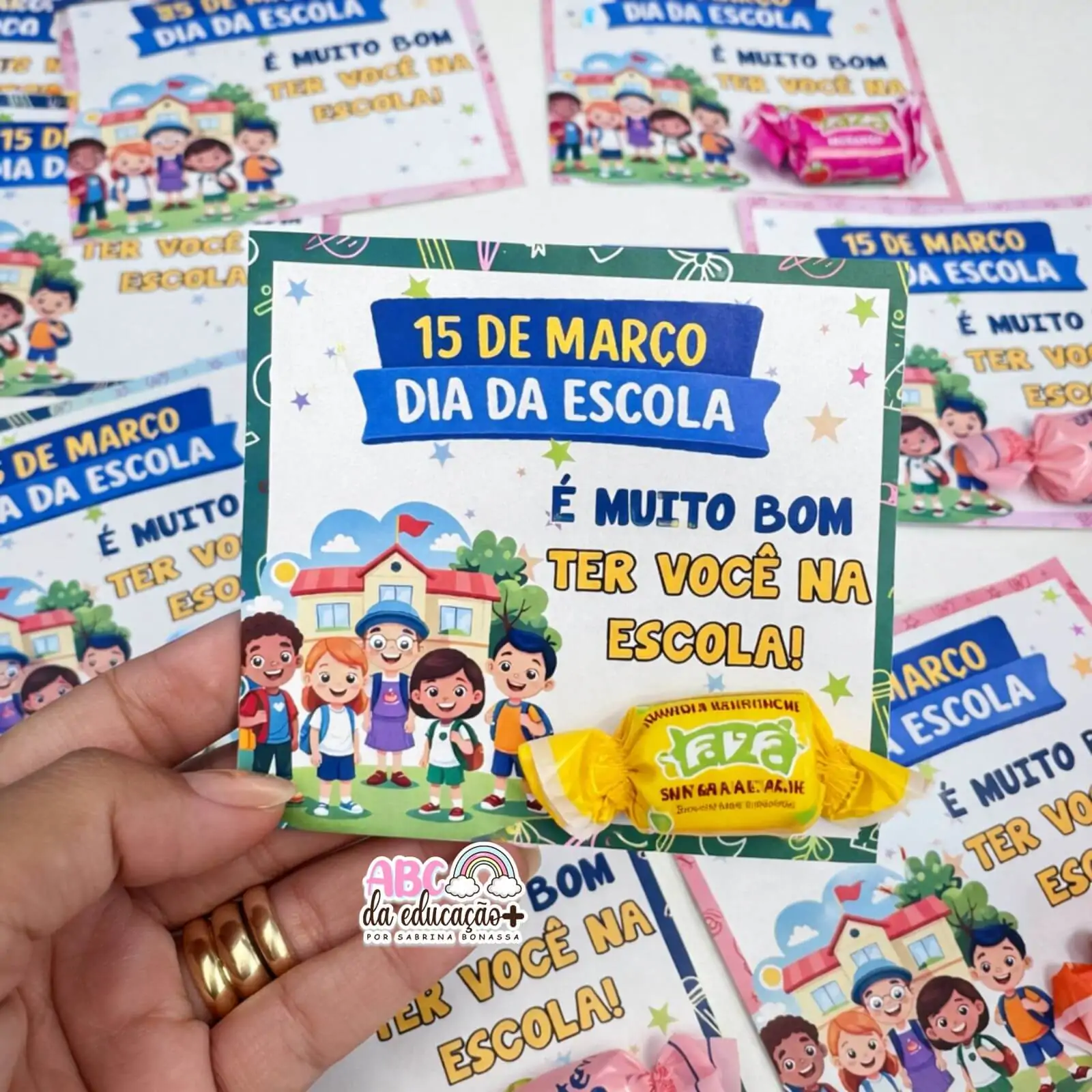 Cartões Dia da Escola Lembrancinha 15 de Março - Imagem 2