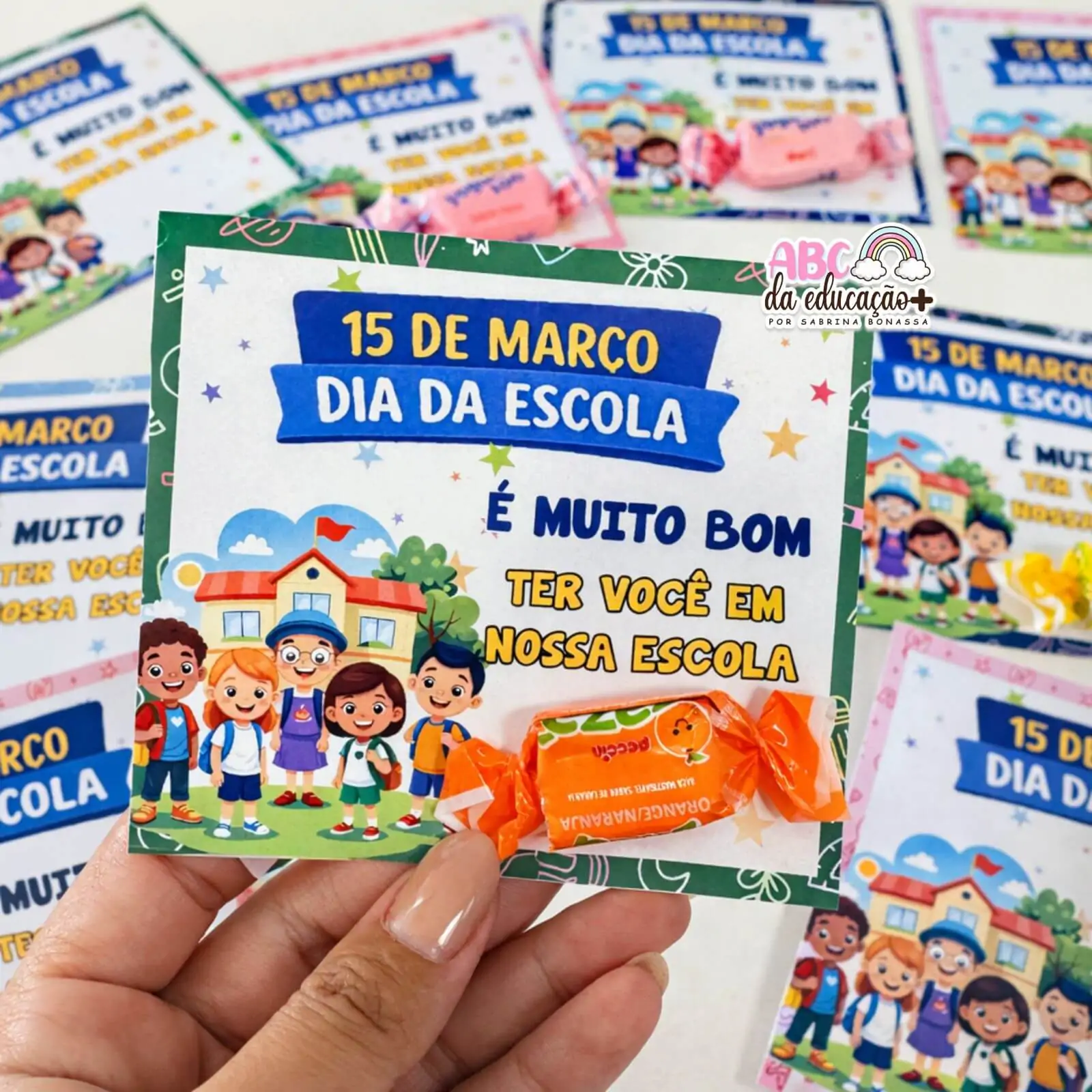 Cartões Dia da Escola Lembrancinha 15 de Março - Imagem 5