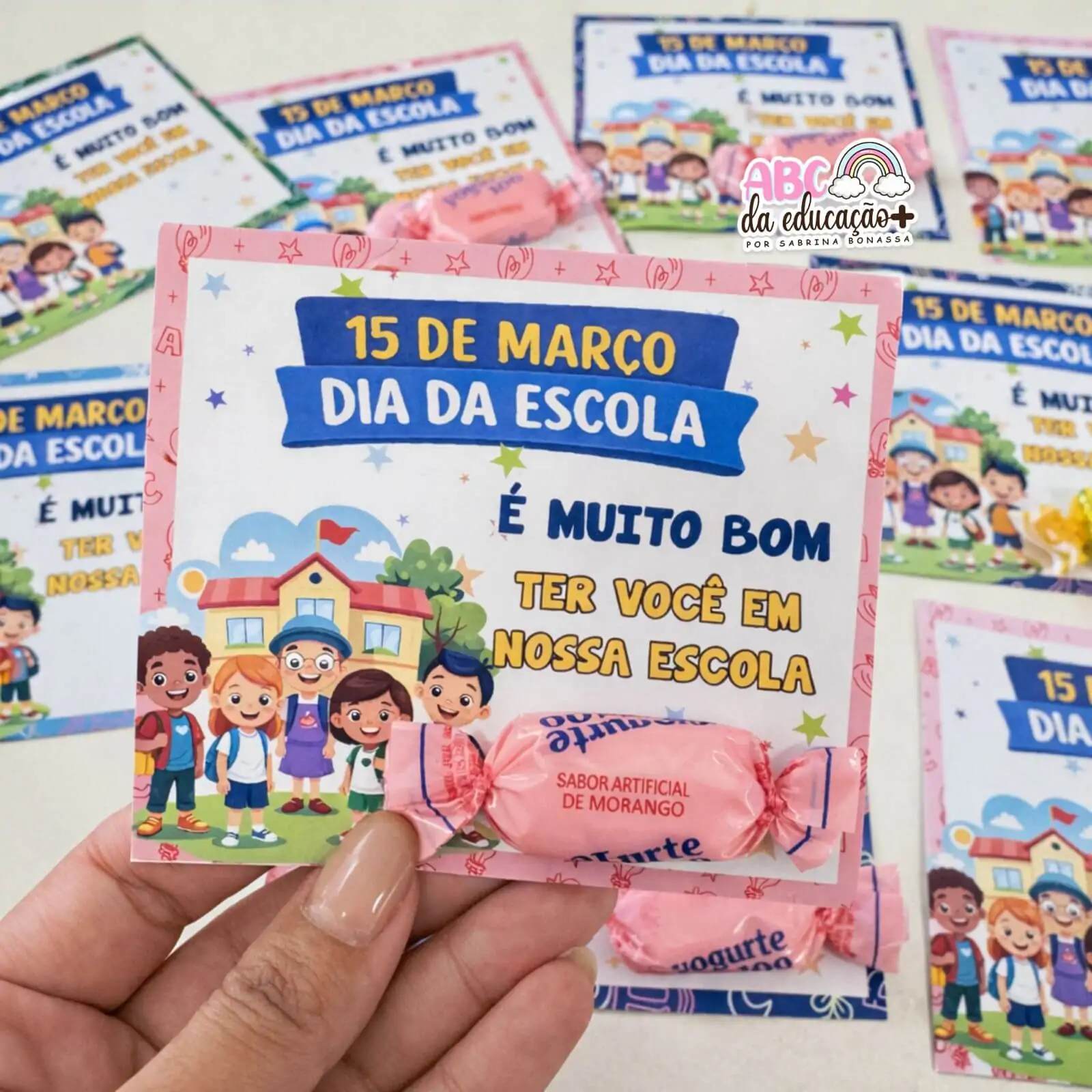 Cartões Dia da Escola Lembrancinha 15 de Março - Imagem 4