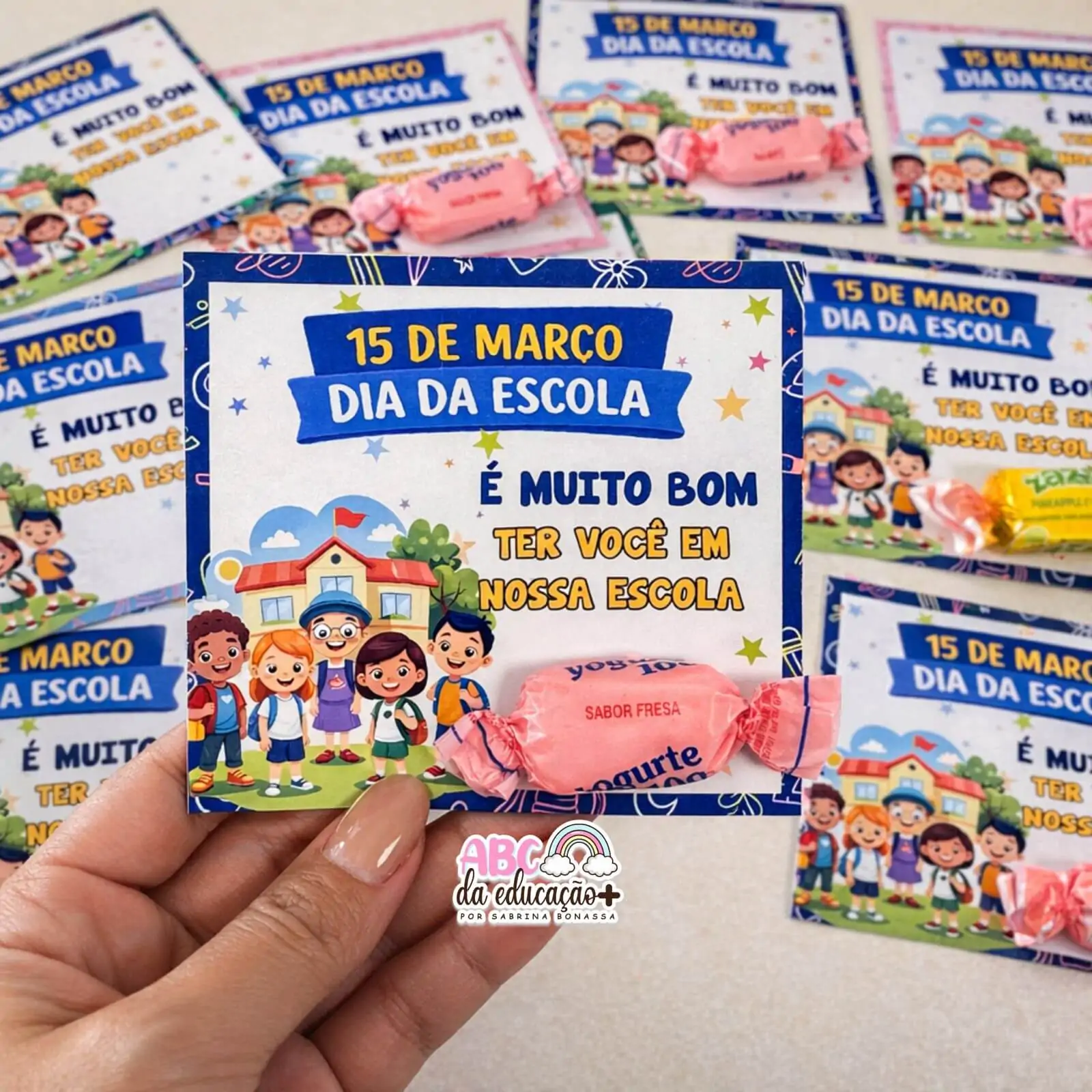 Cartões Dia da Escola Lembrancinha 15 de Março - Imagem 2