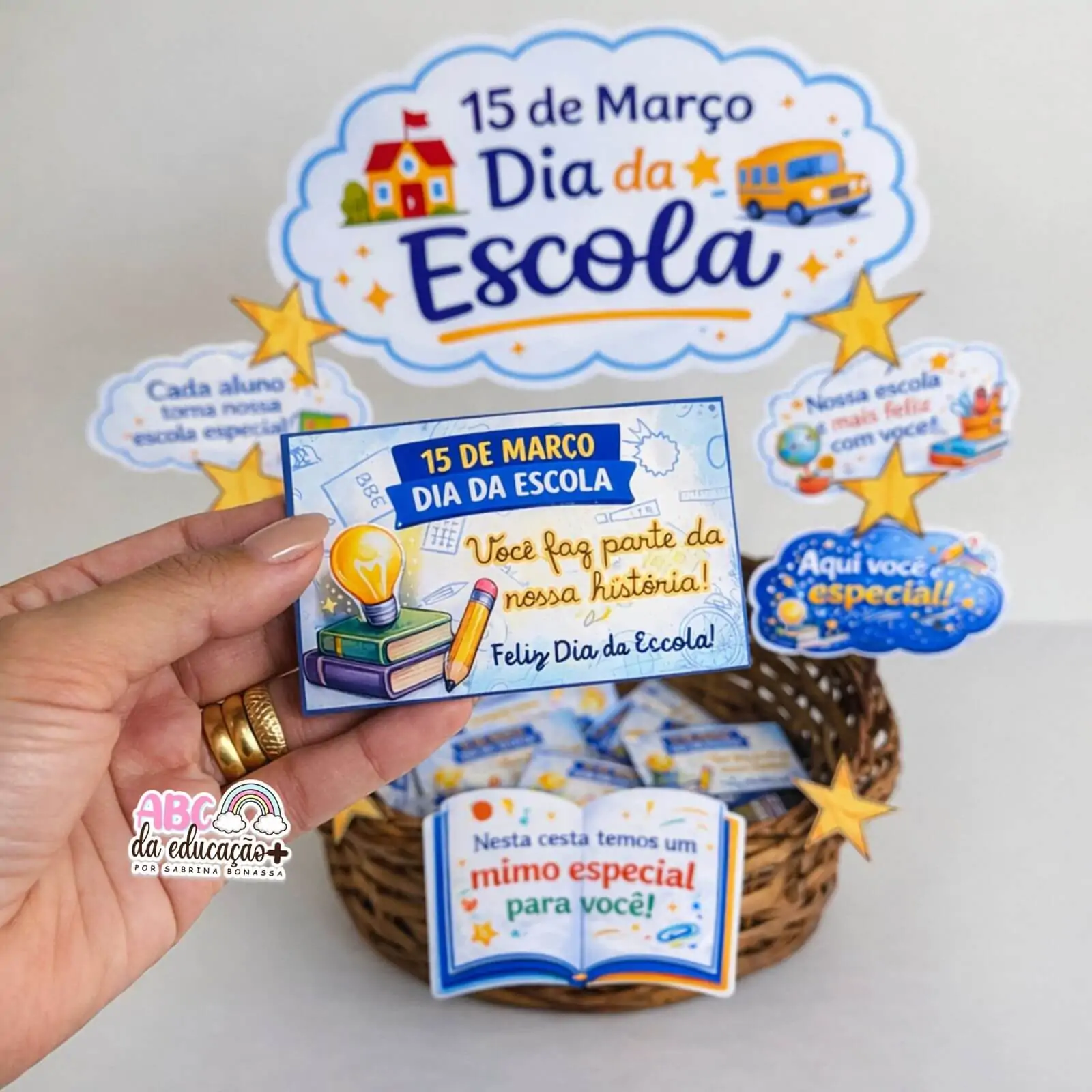 Cesta Dia da Escola – Decoração e Cartão - Imagem 4