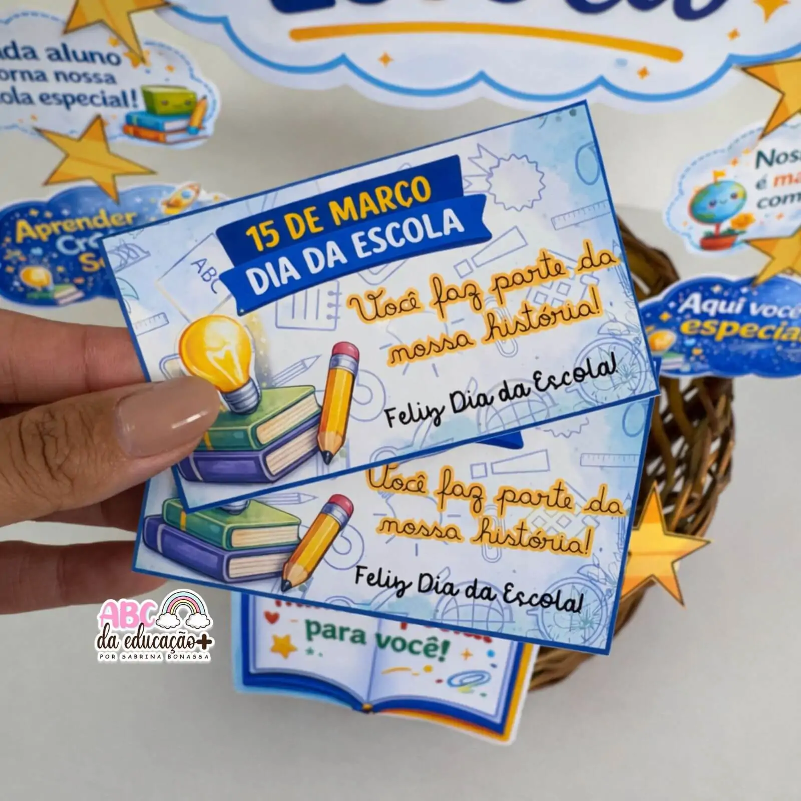 Cesta Dia da Escola – Decoração e Cartão - Imagem 3