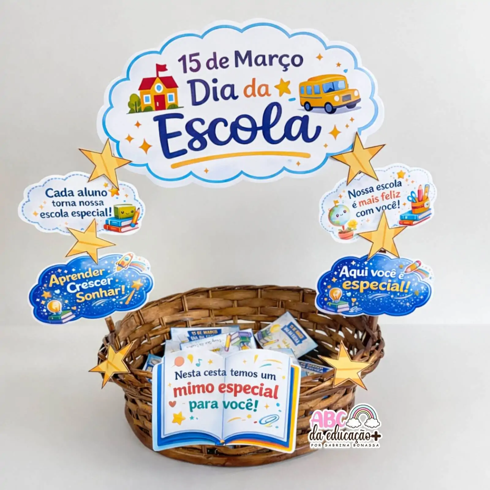 Cesta Dia da Escola – Decoração e Cartão - Imagem 2