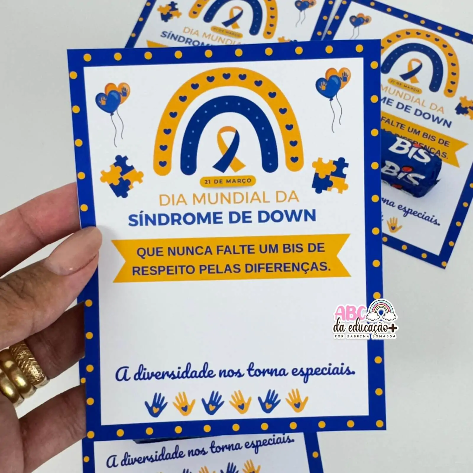 Cartão Lembrancinha – Dia Mundial da Síndrome de Down - Imagem 2