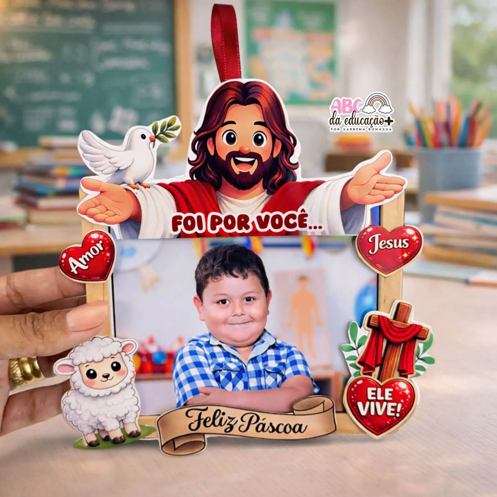 Lembrancinha Porta-Retrato Páscoa Cristã - Imagem 7