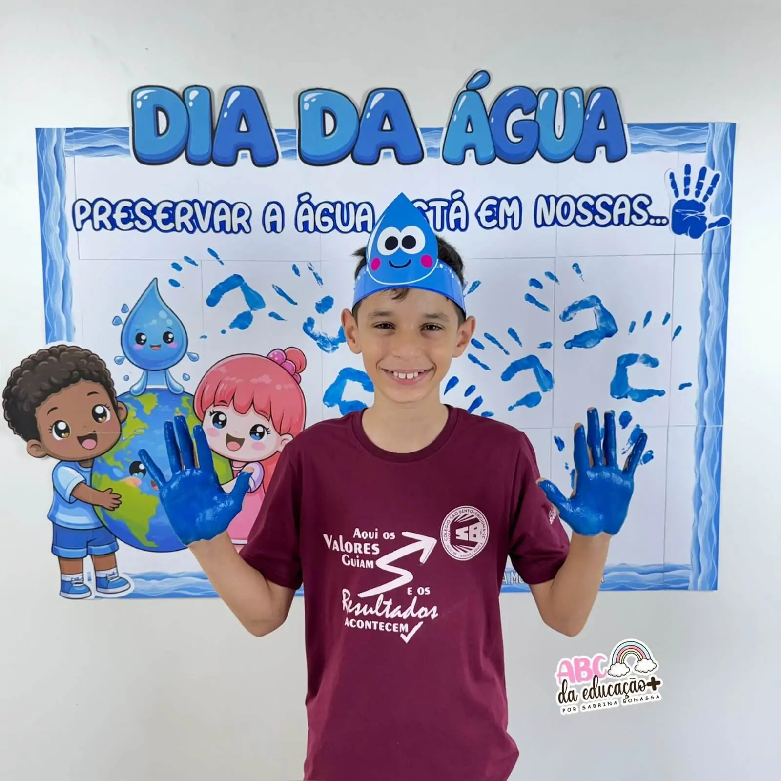 Painel Interativo Dia da Água - Carimbo de Mãos - Imagem 2