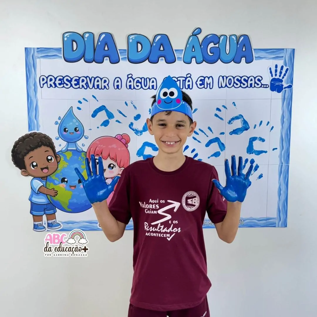 Painel Interativo Dia da Água - Carimbo de Mãos