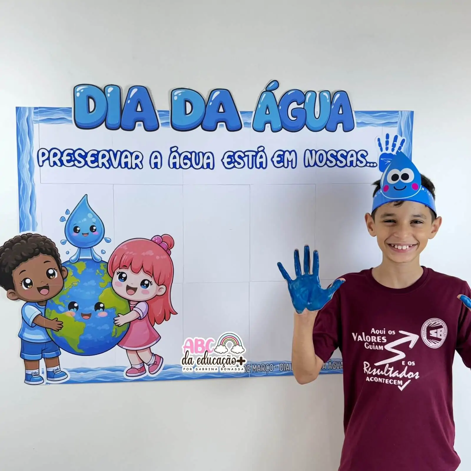 Painel Interativo Dia da Água - Carimbo de Mãos - Imagem 7