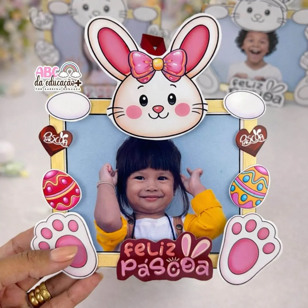 Lembrancinha Porta-Retrato Páscoa Coelho