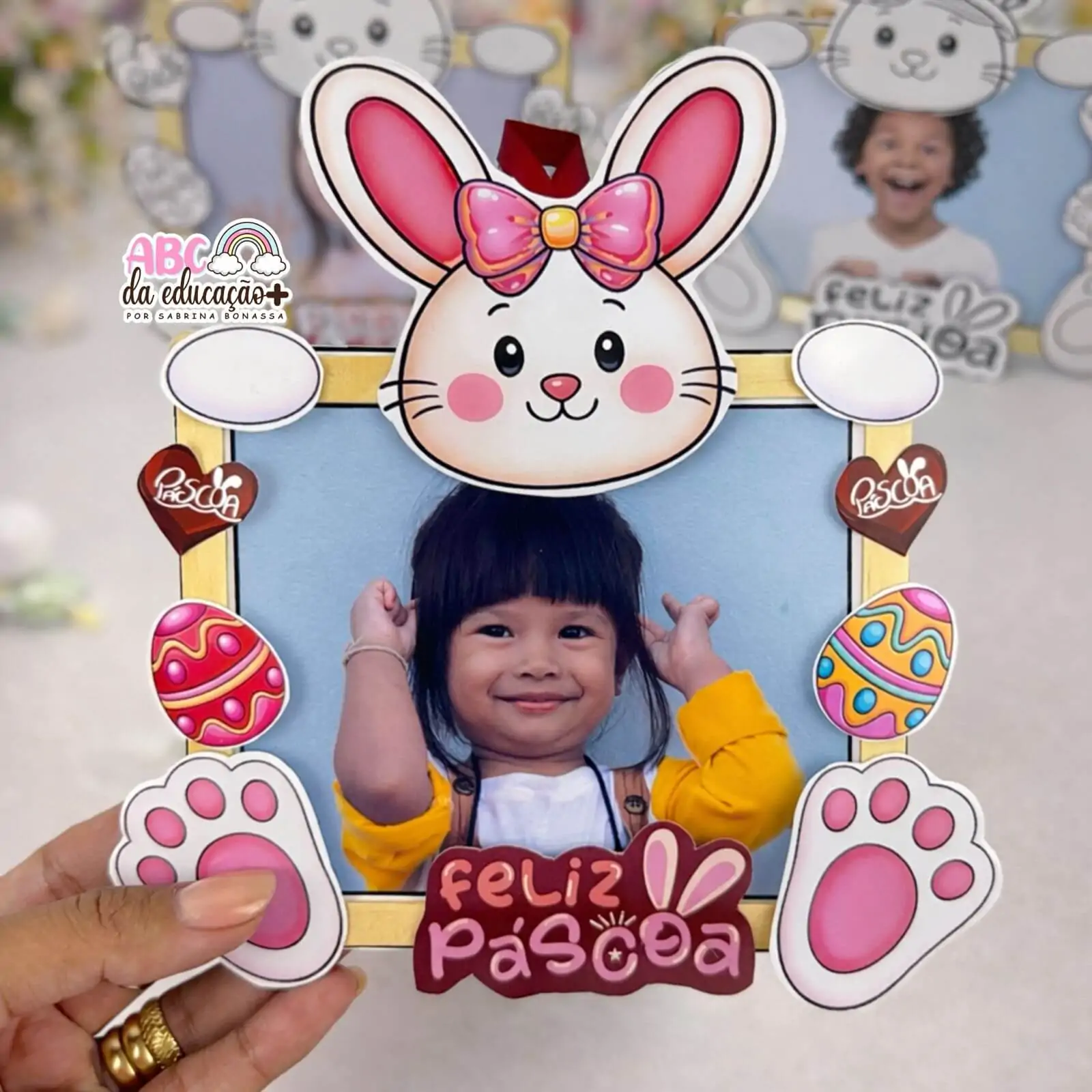 Lembrancinha Porta-Retrato Páscoa Coelho