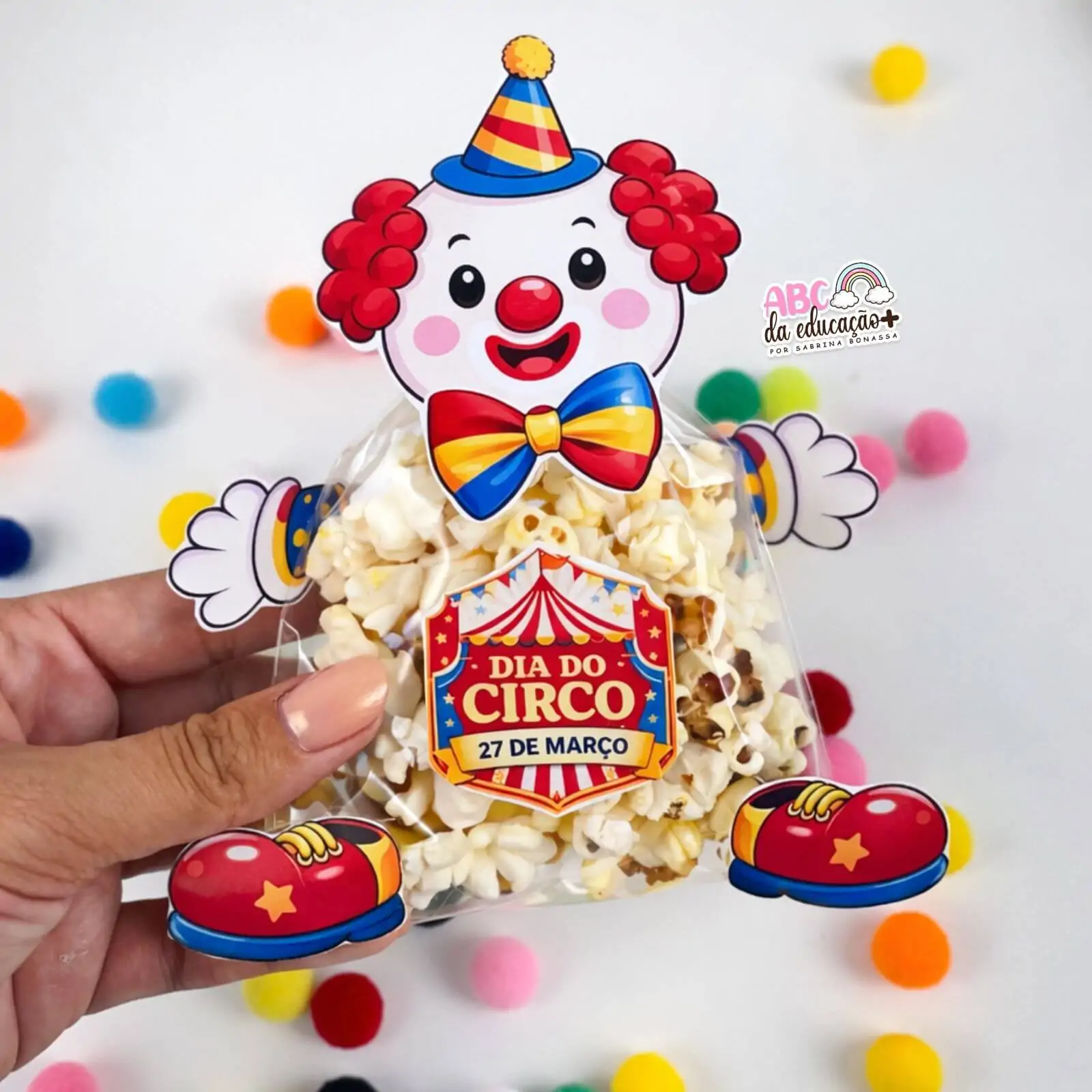 Lembrancinha Dia do Circo – Palhaço Pipoca - Imagem 4